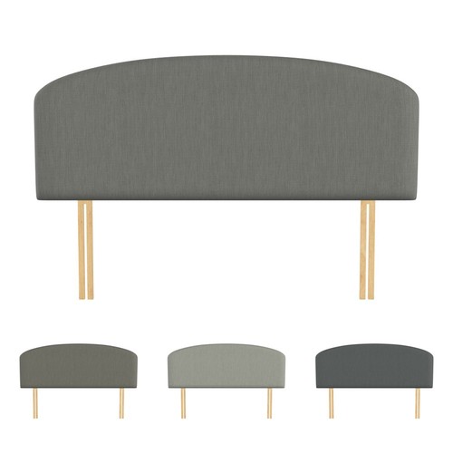 Linen curved plain headboard - plain,