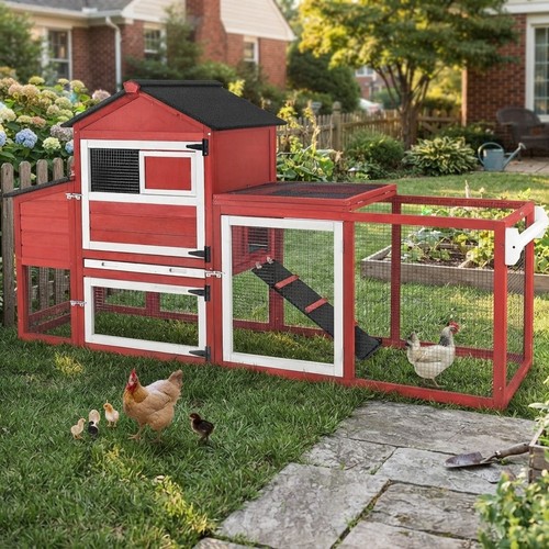 Durable red chicken house - house, with