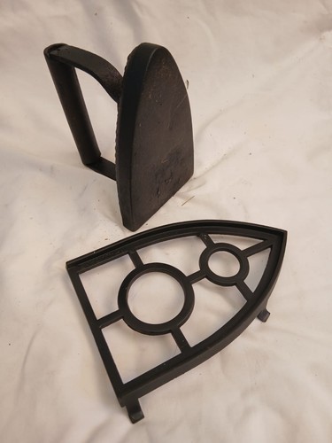 Antique cast flat iron - flat, number