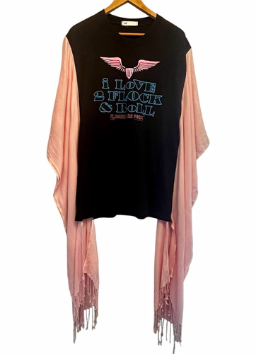 Upcycled boho flamingo - boho,