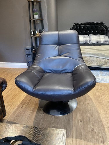 Large brown leather swivel - brown,