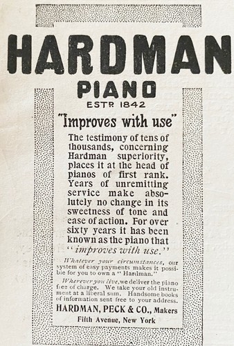 Hardman peck piano makers - hardman,