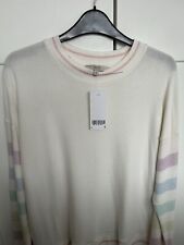 Next Ladies Cosy Pastel Stripes Sleeved Jumper - Size 12