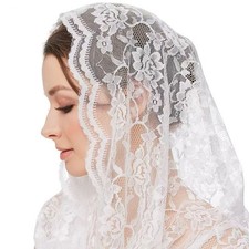 Black Lace Veil Thin Church
