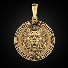 14K Gold Over Lion Pendant
