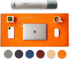 Nordik leather desk mat - desk, cable