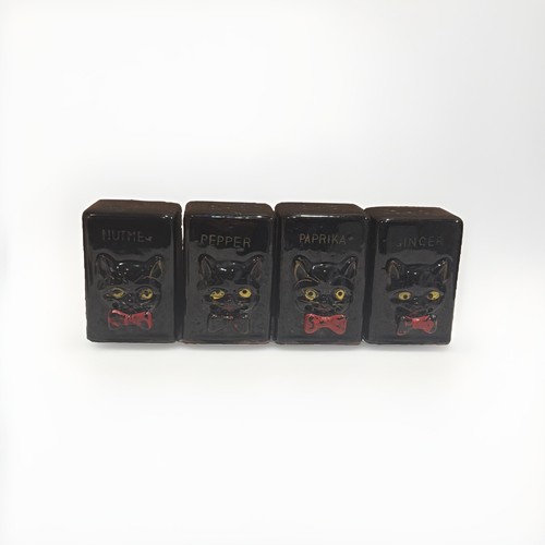 Black cat spice jars - spice, 1950s