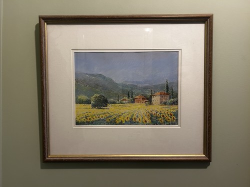 Vintage pastel painting tuscan - vintage,
