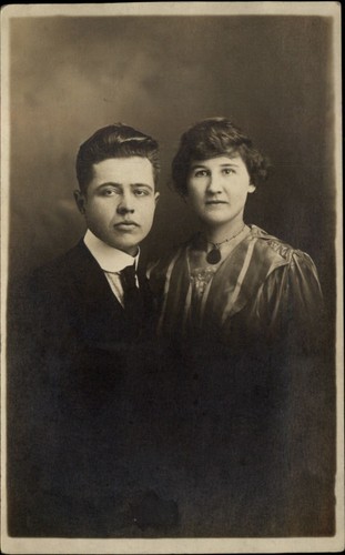 Rppc edwardian couple - rppc,