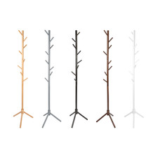Wooden Coat Rack Free-Standing Hat Clothes Jacket Hanger Tree Stand 8 Hooks