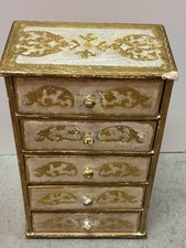 LARGE Vintage ITALY GOLD WHITE
