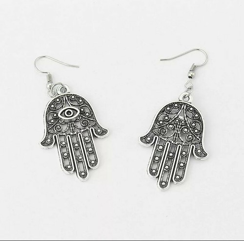 Hamsa hand earrings dangle - earrings,