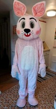 Vintage Handmade Pink Bunny Rabbit Adult Furry Mascot Costume Magic Makers NICE