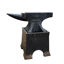 Original Salvaged Antique Blacksmith Single Horn Iron Anvil With Stand - UKAA