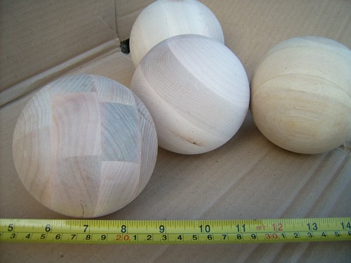 Wood ball turned wooden - 1x,