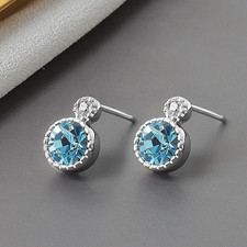 Shiny 925 Sterling Silver Blue
