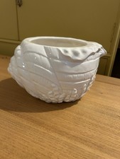 Vintage White Porcelain Conch Shell Indoor Plant Pot Made In Japan