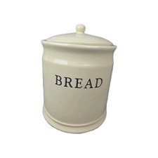 DMD Hand Crafted Cream Ceramic Bread Bin With Lid