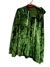 4xl green hooded button front top white drawstring on hood new without tags