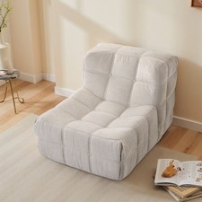 Comfortable Beige Bean Bag Sofa Floor Sofa Couch Puffy Sofa Living Room Sofa UK