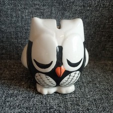 Small Ceramic Black And White Sleeping Owl Money Box