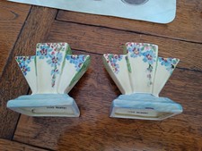 Pair of Vintage Art Deco Hand painted  Myott Son & Co Candleholder