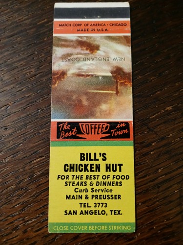 Vintage matchcover bill s - vintage, bill's