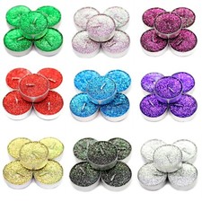 GLITTER TEA LIGHTS CANDLE HOME WEDDING CELEBRATIONS SPECIAL OCCASION CHRISTMAS