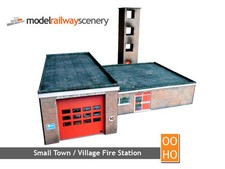 Small town fire station - fire, card