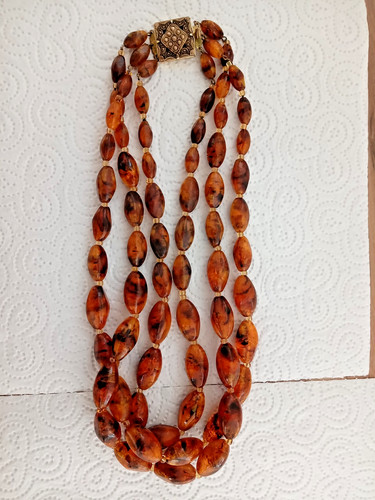 Vintage faux amber bead - vintage,