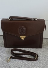 Ladies vintage mini  briefcase brown leather