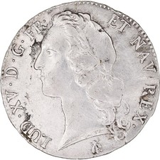 Coin, France, Louis XV, Ecu au