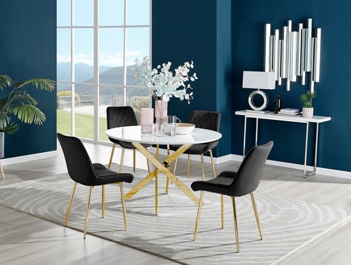 Novara white gloss gold leg - novara,