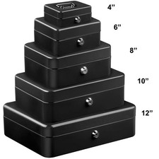 Metal Cash Box Money Bank Deposit Steel Tin Security Safe Petty Key Lockable