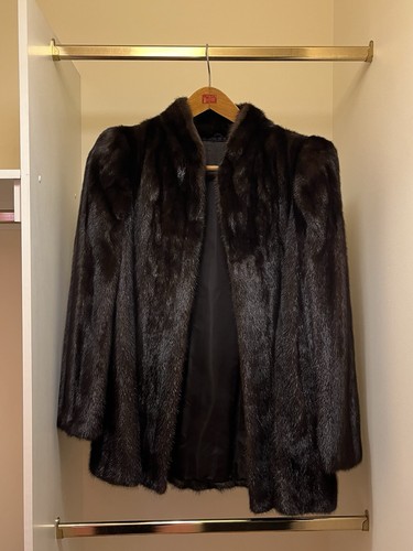 Vintage 1980s mid length dark - mid,