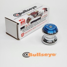 NEW - BULLSEYE BMX 1 1/8" RACEWORKS PRESS IN HEADSET - BLUE & CHROME COLORS