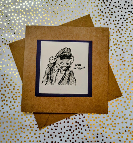 Hand drawn roland rat greeting - drawn,