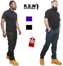 Mens  Cargo Combat Work Trousers Size 30 to 42 By RSW - WORKWEAR CHINO PANTS