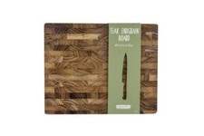 Teak Endgrain Cutting Board 30x24 Durable Knife Friendly and Stylish Design