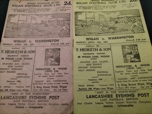 Vintage rugby league - rugby, programme