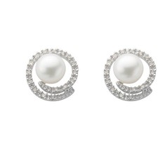9ct white gold diamond pearl - gold, &