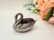 Antique silver swan pin - antique,