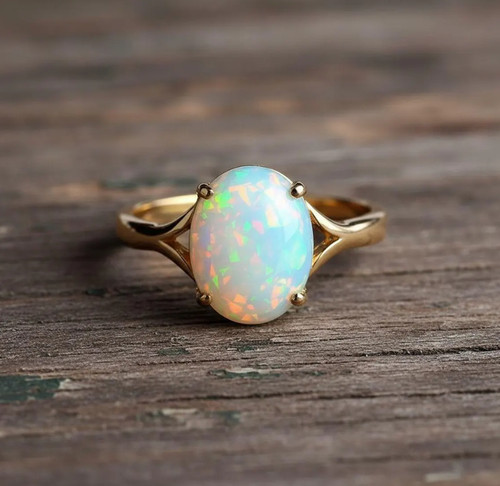 Ethiopian opal ring - ethiopian, minimalist