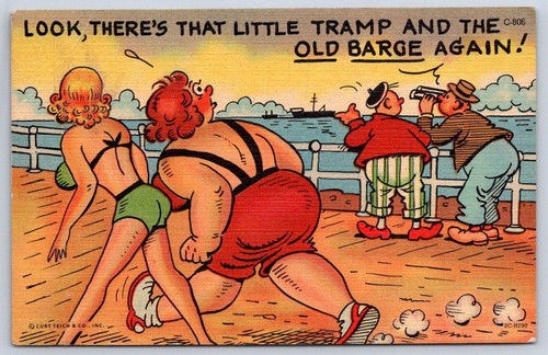 Linen comic postcard - linen, little