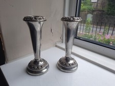 Vintage IANTHE (Ian Heath Ltd)  silver plated posy holder vase pai