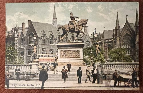 Antique postcard leeds - antique, city