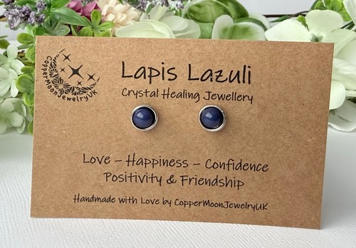 Lapis lazuli stud earrings - lapis,