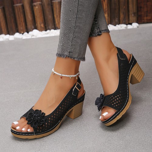 Womens mid wedge heel flower - mid,