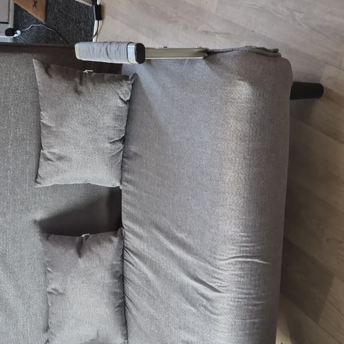 Grey folding fabric sofa - folding, bed