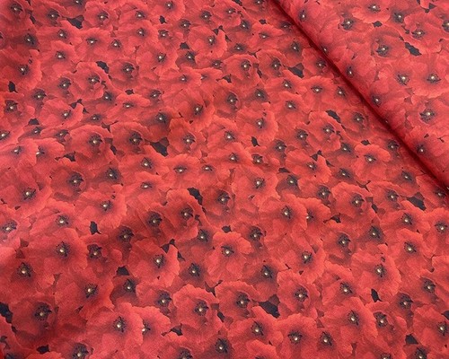 Red poppy print - print, 100%
